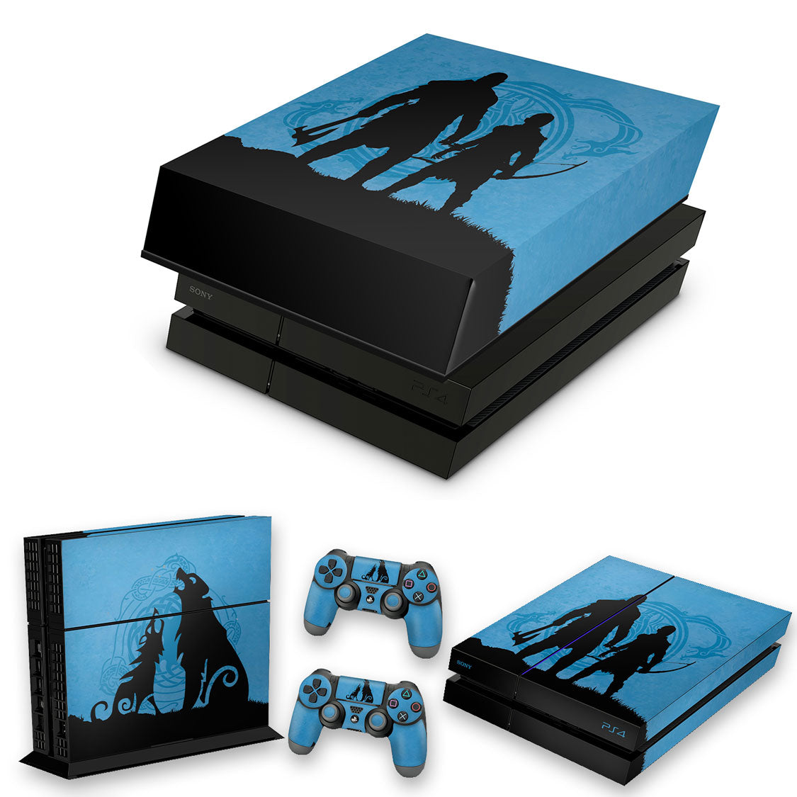 KIT PS4 Fat Skin Anti-Rage e Capa Anti Poeira - God of War Ragnarok Edition