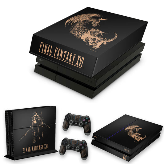 KIT PS4 Fat Skin Anti-Rage e Capa Anti Poeira - Final Fantasy XVI Edition