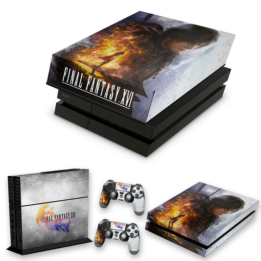 KIT PS4 Fat Skin Anti-Rage e Capa Anti Poeira - Final Fantasy XVI