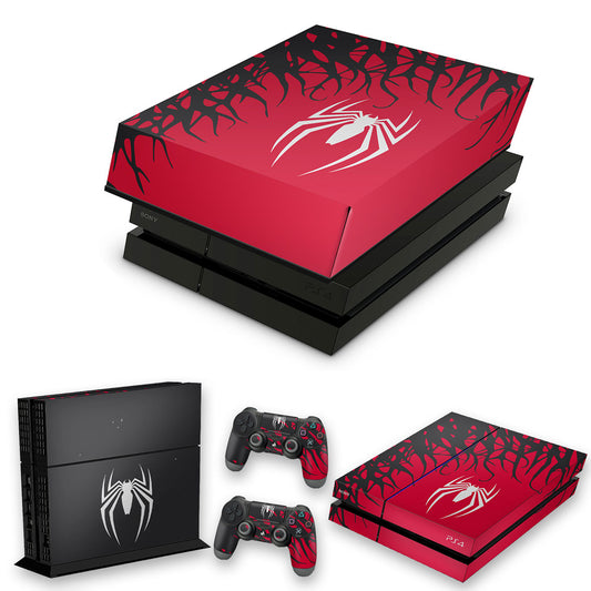 KIT PS4 Fat Skin Anti-Rage e Capa Anti Poeira - Spider-Man Homem Aranha 2 Edition