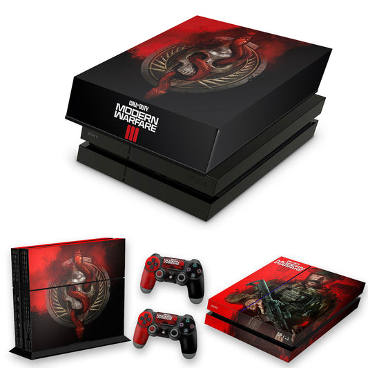KIT PS4 Fat Skin Anti-Rage e Capa Anti Poeira - Call Of Duty Modern Warfare III