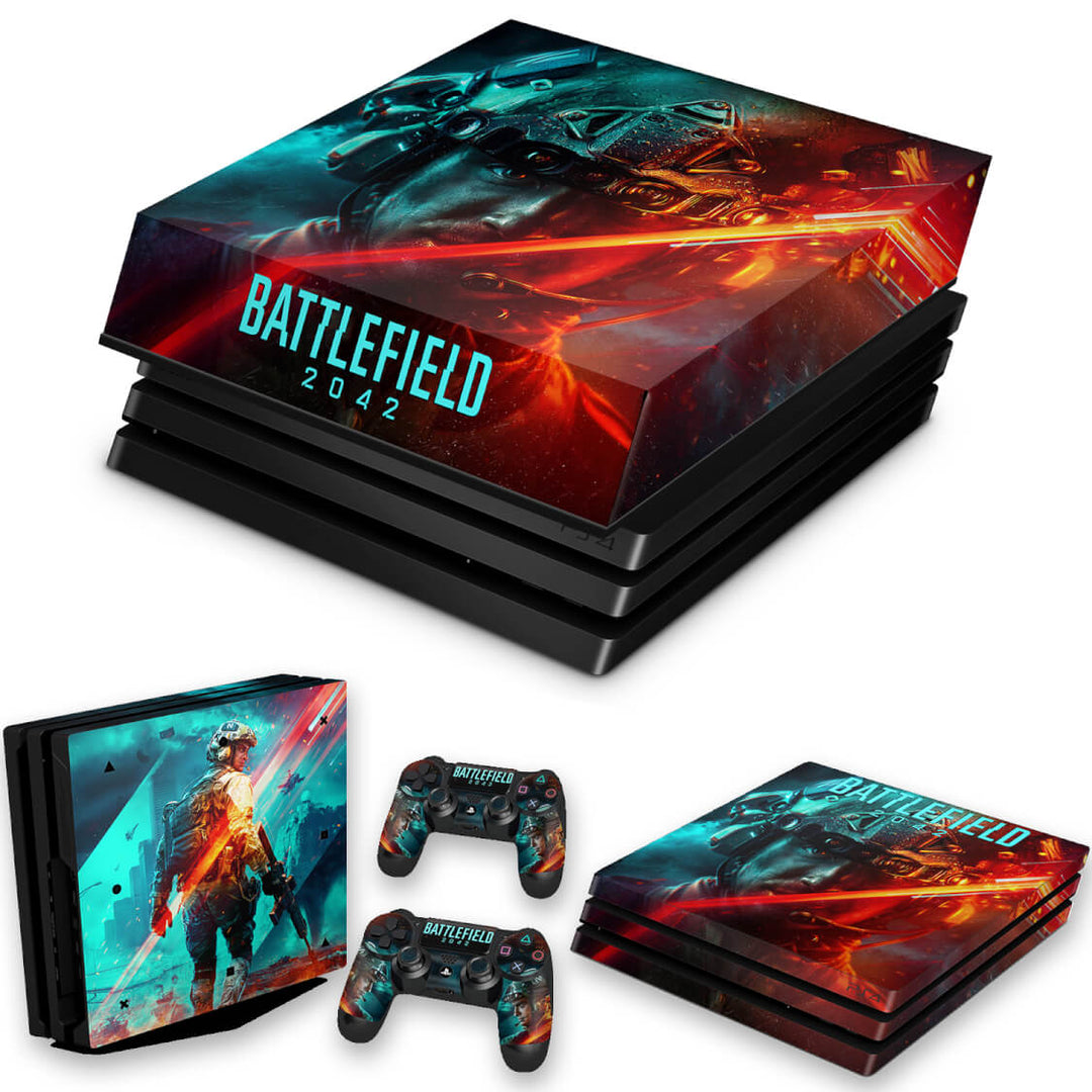 KIT Capa Anti Poeira e Skin Anti-Rage PS4 Pro - Battlefield 2042