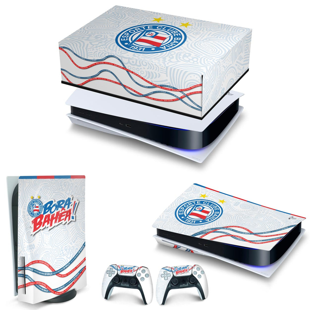 KIT PS5 Fat Capa Anti Poeira e Skin Horizontal - Bahia A