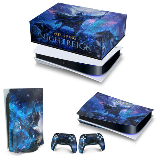 KIT Capa Anti Poeira e Skin Anti-Rage PS5 Fat Horizontal - Elden Ring Nightreign