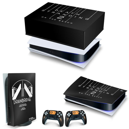 KIT Capa Anti Poeira e Skin Anti-Rage PS5 Fat Horizontal - Death Stranding 2