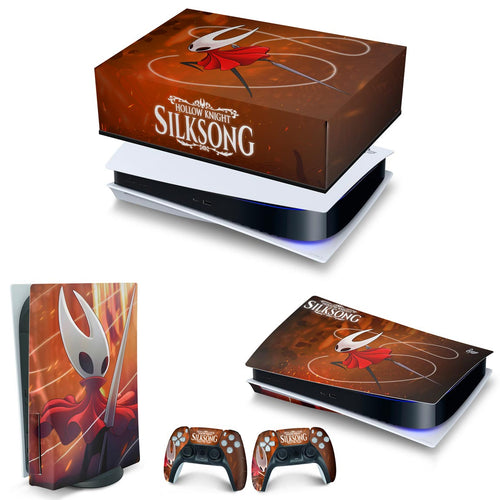 KIT Capa Anti Poeira e Skin Anti-Rage PS5 Fat Horizontal - Hollow Knight: Silksong