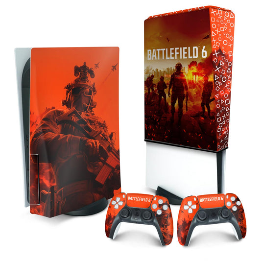 KIT PS5 Fat Skin Anti-Rage e Capa Anti Poeira Vertical - Battlefield 6