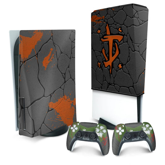 KIT Capa Anti Poeira e Skin Anti-Rage PS5 Fat Vertical - Doom: The Dark Ages