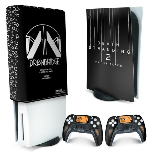 KIT Capa Anti Poeira e Skin Anti-Rage PS5 Fat Vertical - Death Stranding 2