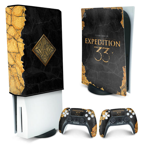 KIT Capa Anti Poeira e Skin Anti-Rage PS5 Fat Vertical - Clair Obscur: Expedition 33