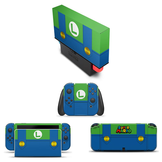 KIT Nintendo Switch Oled Skin e Capa Anti Poeira - Luigi Verde Mania
