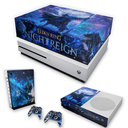 KIT Capa Anti Poeira e Skin Anti-Rage Xbox One S Slim -  Elden Ring Nightreign