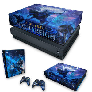 KIT Capa Anti Poeira e Skin Anti-Rage Xbox One X - Elden Ring Nightreign