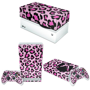 KIT Capa Anti Poeira e Skin Anti-Rage Xbox Series S Horizontal - Onça Rosa