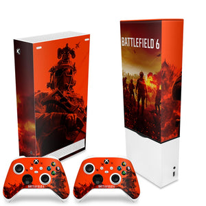 KIT Capa Anti Poeira e Skin Anti-Rage Xbox Series S Vertical - Battlefield 6 - Pop Arte Skins - foto 2