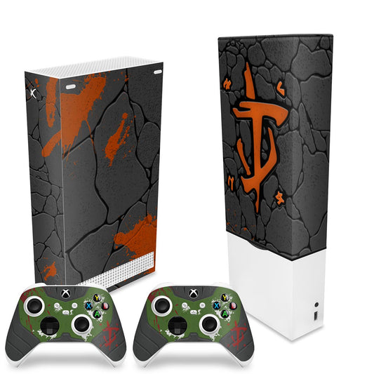 KIT Capa Anti Poeira e Skin Anti-Rage Xbox Series S Vertical - Doom: The Dark Ages