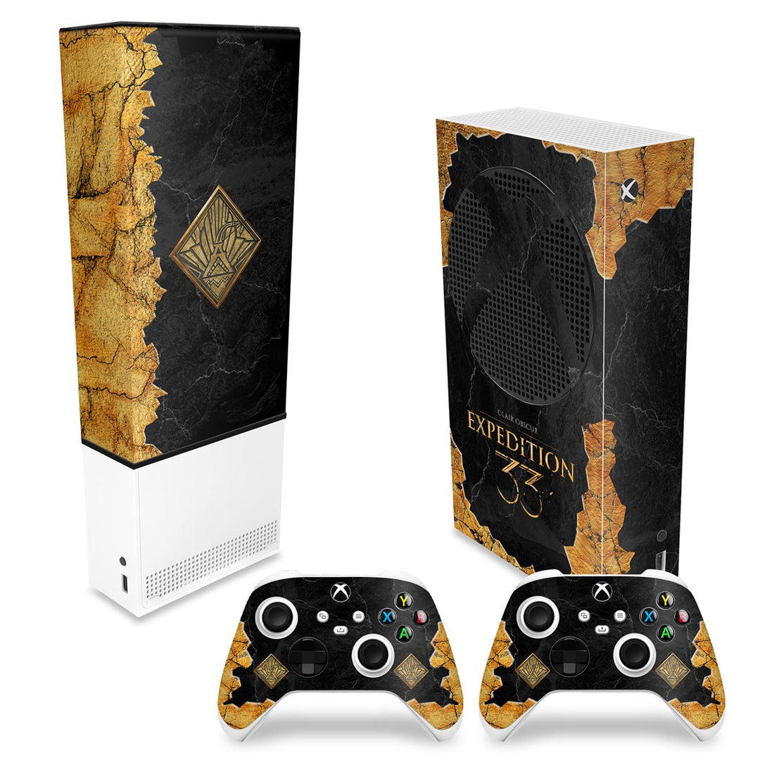 KIT Capa Anti Poeira e Skin Anti-Rage Xbox Series S Vertical - Clair Obscur: Expedition 33 - Pop Arte Skins