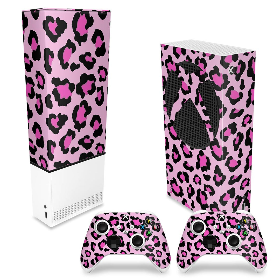 KIT Capa Anti Poeira e Skin Anti-Rage Xbox Series S Vertical - Onça Rosa