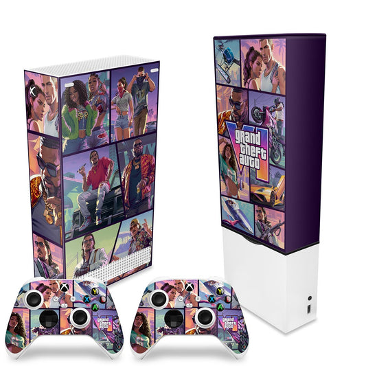 KIT Xbox Series S Capa Anti Poeira e Skin Anti-Rage Vertical - GTA VI - Pop Arte Skins - foto 2