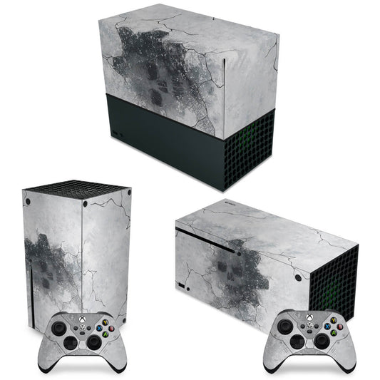 KIT Xbox Series X Capa Anti Poeira e Skin Anti-Rage Horizontal - Gears 5 Bundle