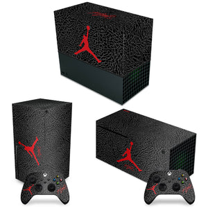 KIT Capa Anti Poeira e Skin Anti-Rage Xbox Series X Horizontal - Jordan Flight - Pop Arte Skins