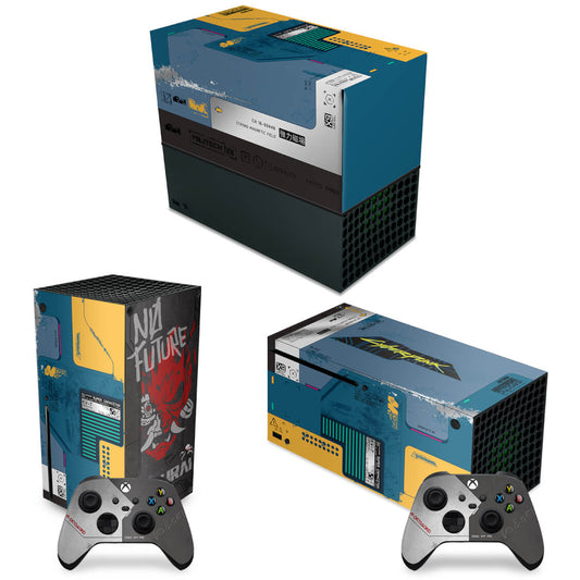KIT Xbox Series X Capa Anti Poeira e Skin Anti-Rage Horizontal - Cyberpunk 2077 Bundle