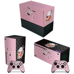 KIT Capa Anti Poeira e Skin Anti-Rage Xbox Series X Horizontal - Coragem: O Cão Covarde - Pop Arte Skins