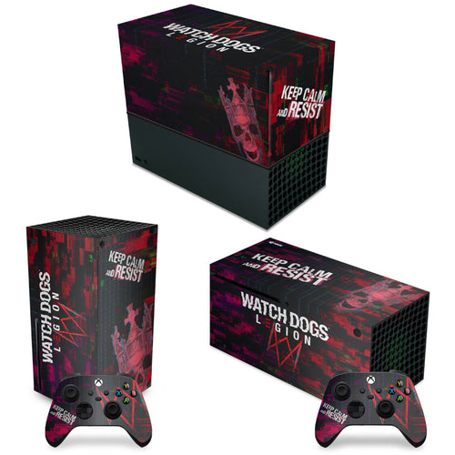KIT Capa Anti Poeira e Skin Anti-Rage Xbox Series X Horizontal - Watch Dogs Legion