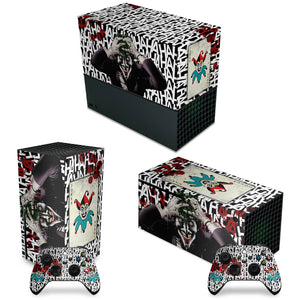 KIT Capa Anti Poeira e Skin Anti-Rage Xbox Series X Horizontal - Joker Coringa - Pop Arte Skins