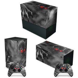 KIT Capa Anti Poeira e Skin Anti-Rage Xbox Series X Horizontal - Caveira Skull - Pop Arte Skins