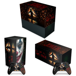 KIT Capa Anti Poeira e Skin Anti-Rage Xbox Series X Horizontal - Joker Filme - Pop Arte Skins