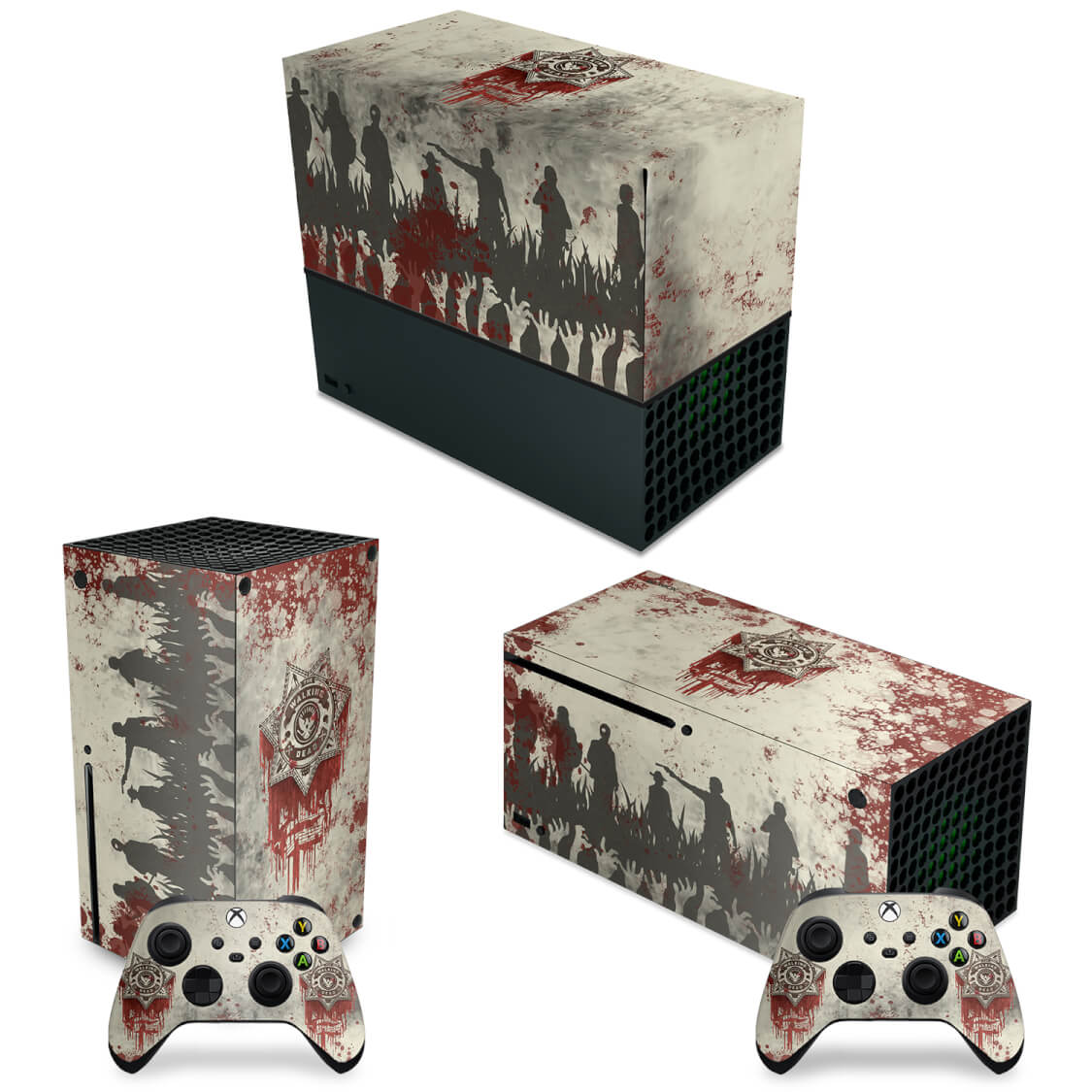 KIT Capa Anti Poeira e Skin Anti-Rage Xbox Series X Horizontal - The Walking Dead