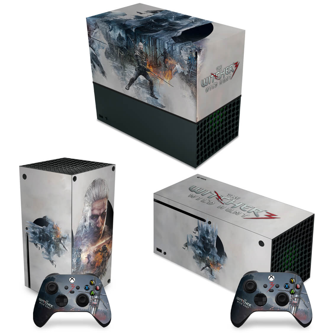 KIT Xbox Series X Capa Anti Poeira e Skin Anti-Rage Horizontal - The Witcher 3