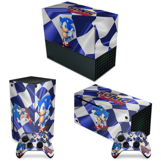 KIT Xbox Series X Capa Anti Poeira e Skin Anti-Rage Horizontal - Sonic