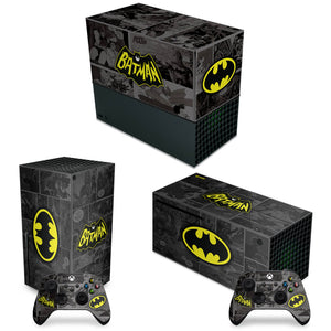 KIT Capa Anti Poeira e Skin Anti-Rage Xbox Series X Horizontal - Batman Comics - Pop Arte Skins