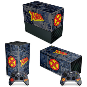 KIT Capa Anti Poeira e Skin Anti-Rage Xbox Series X Horizontal - X-Men Comics - Pop Arte Skins