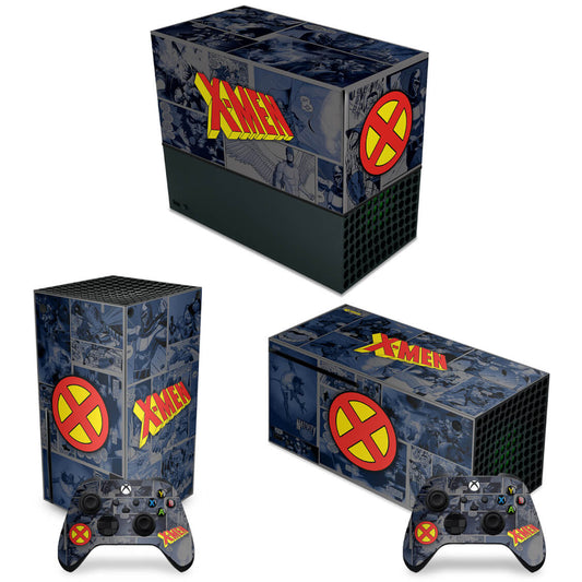 KIT Xbox Series X Capa Anti Poeira e Skin Anti-Rage Horizontal - X-Men Comics