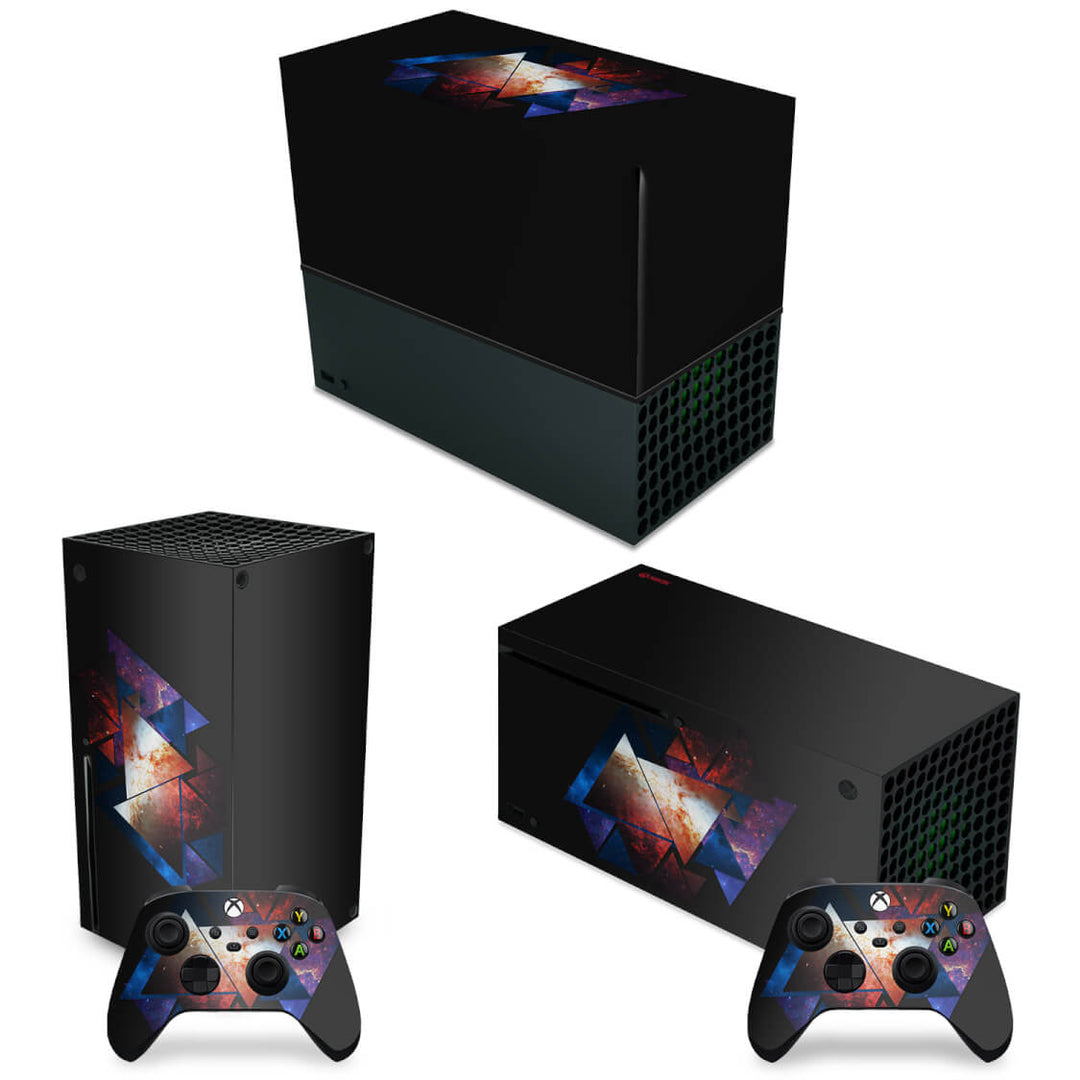 KIT Capa Anti Poeira e Skin Anti-Rage Xbox Series X Horizontal - Abstrato #90 - Pop Arte Skins