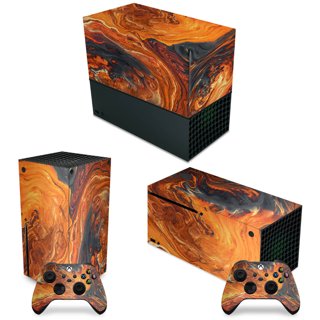 KIT Xbox Series X Capa Anti Poeira e Skin Anti-Rage Horizontal - Abstrato #95