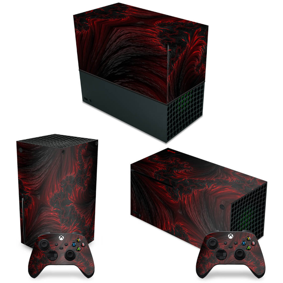 KIT Capa Anti Poeira e Skin Anti-Rage Xbox Series X Horizontal - Abstrato #96 - Pop Arte Skins