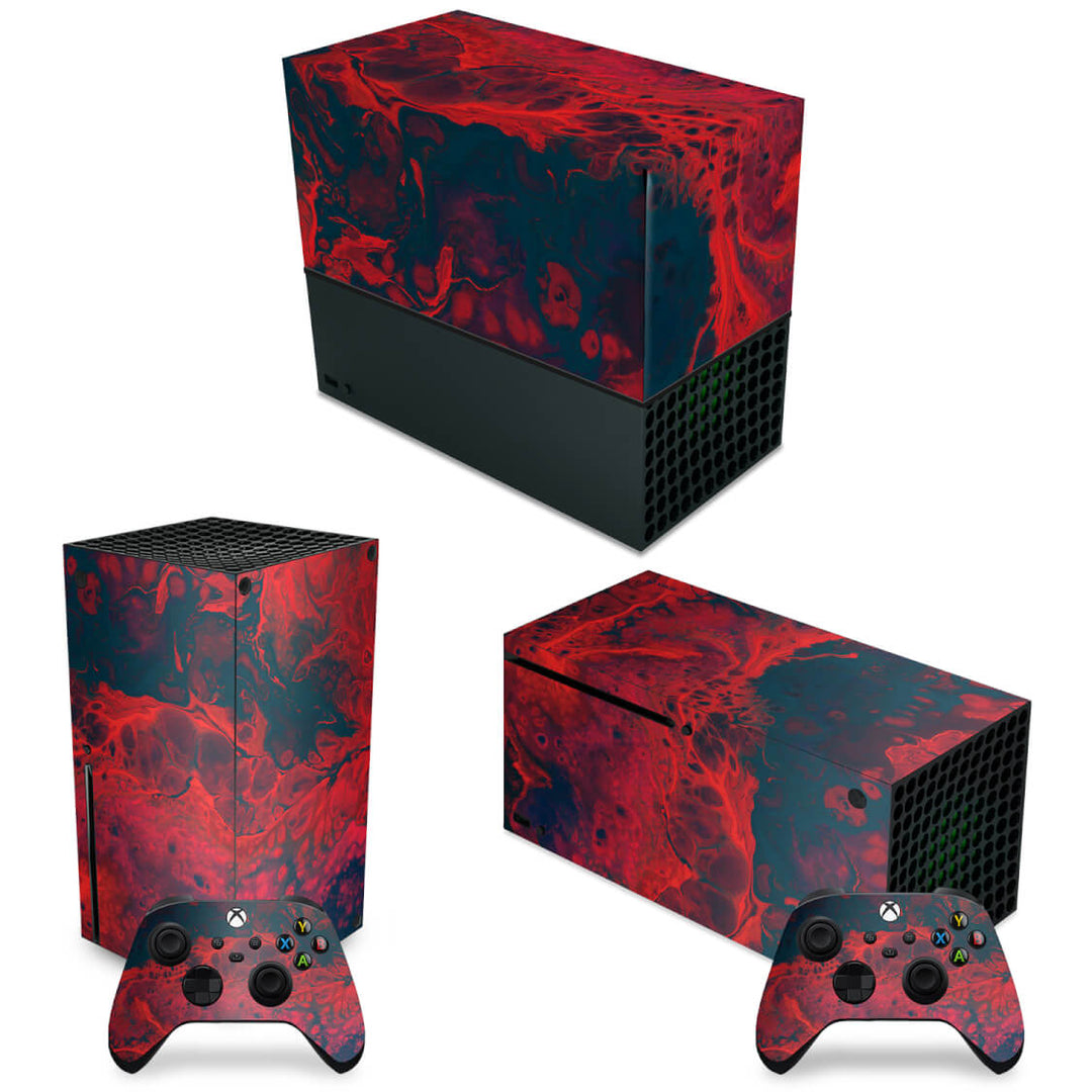 KIT Capa Anti Poeira e Skin Anti-Rage Xbox Series X Horizontal - Abstrato #98 - Pop Arte Skins