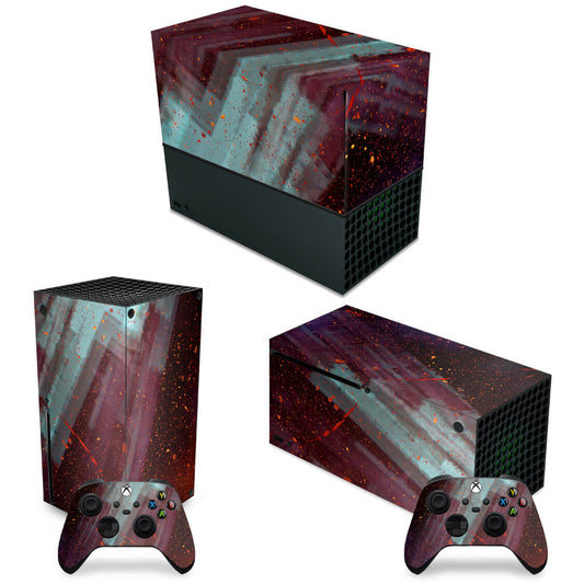 KIT Xbox Series X Capa Anti Poeira e Skin Anti-Rage Horizontal - Abstrato #100
