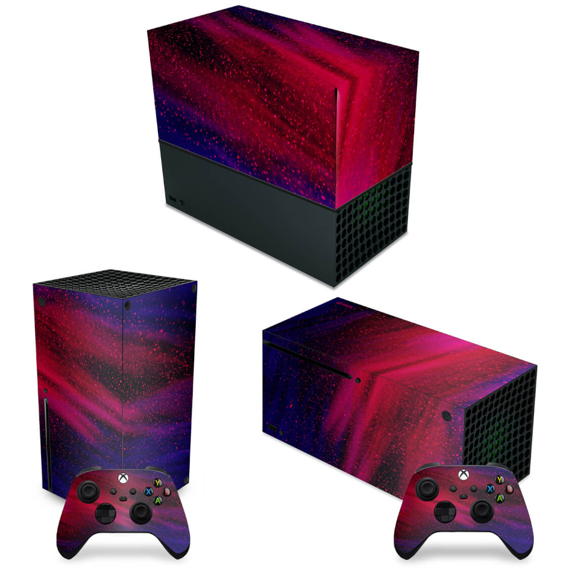 KIT Xbox Series X Capa Anti Poeira e Skin Anti-Rage Horizontal - Abstrato #101
