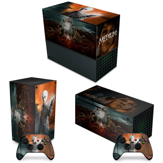 KIT Xbox Series X Capa Anti Poeira e Skin Anti-Rage Horizontal - The Medium