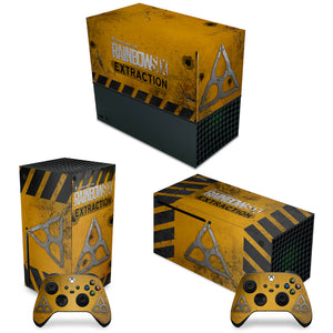 KIT Capa Anti Poeira e Skin Anti-Rage Xbox Series X Horizontal - Tom Clancy's Rainbow Six Siege Extraction - Pop Arte Skins