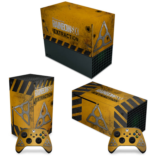 KIT Xbox Series X Capa Anti Poeira e Skin Anti-Rage Horizontal - Tom Clancy's Rainbow Six Siege Extraction