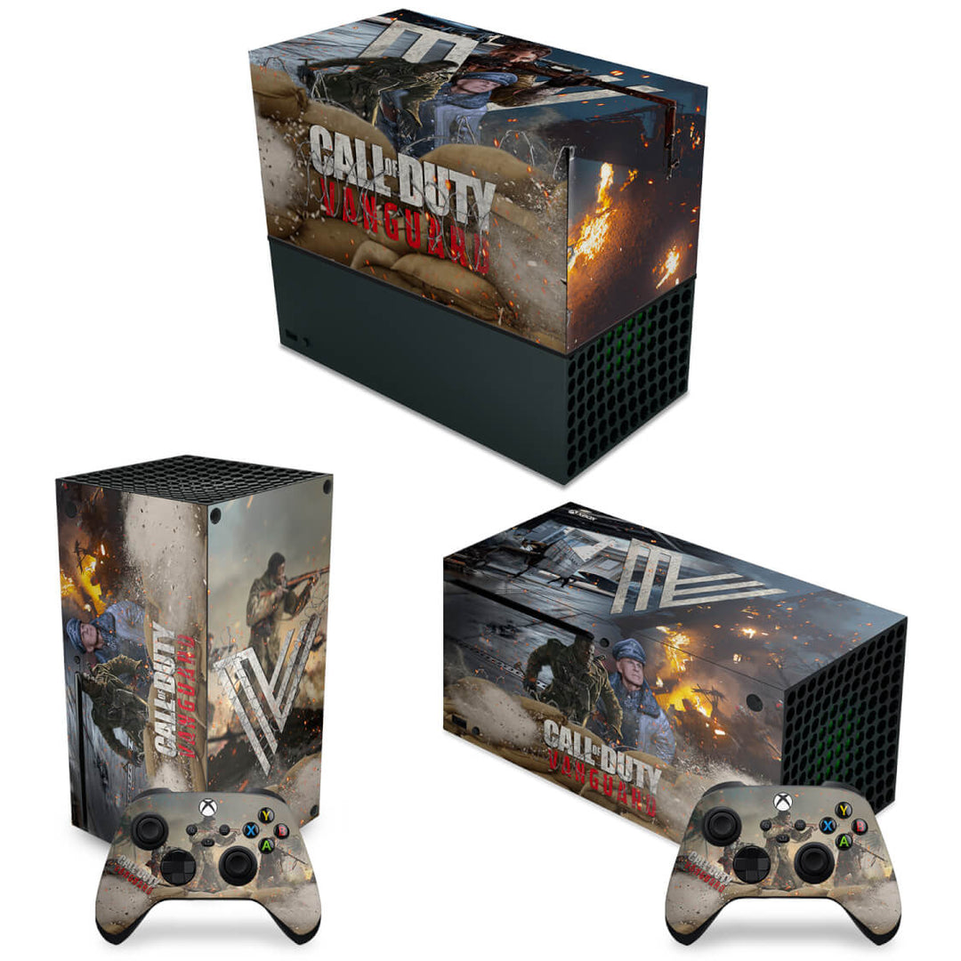 KIT Capa Anti Poeira e Skin Anti-Rage Xbox Series X Horizontal - Call of Duty Vanguard - Pop Arte Skins