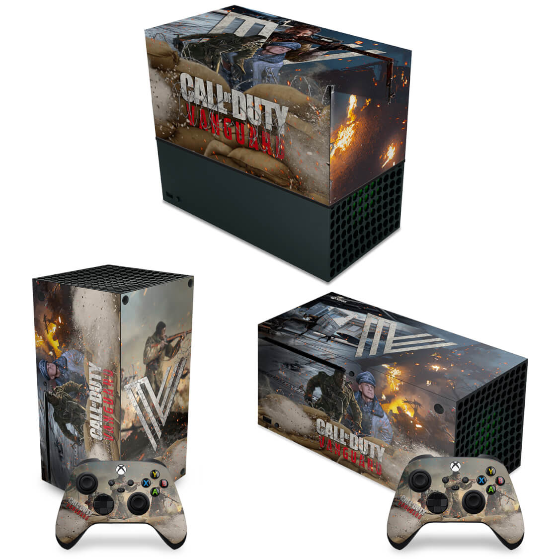KIT Xbox Series X Capa Anti Poeira e Skin Anti-Rage Horizontal - Call of Duty Vanguard
