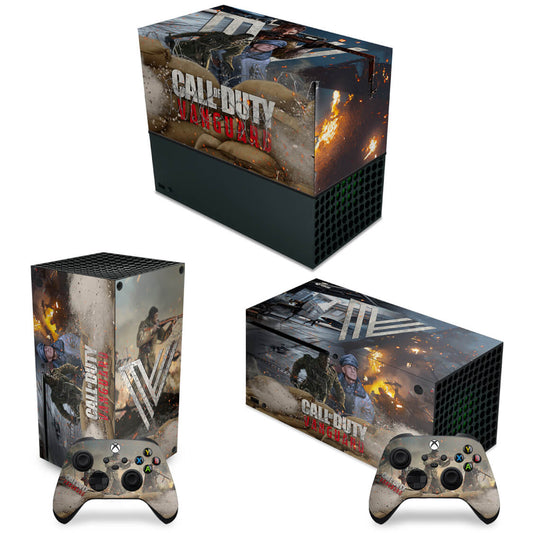 KIT Xbox Series X Capa Anti Poeira e Skin Anti-Rage Horizontal - Call of Duty Vanguard