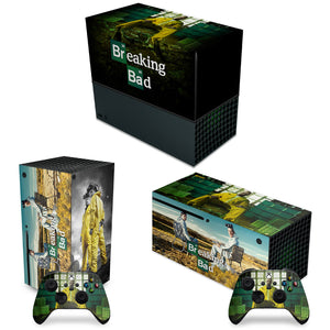 KIT Capa Anti Poeira e Skin Anti-Rage Xbox Series X Horizontal - Breaking Bad - Pop Arte Skins